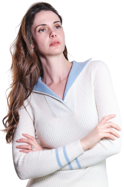 BAZA COLLARED CASHMERE SWEATER