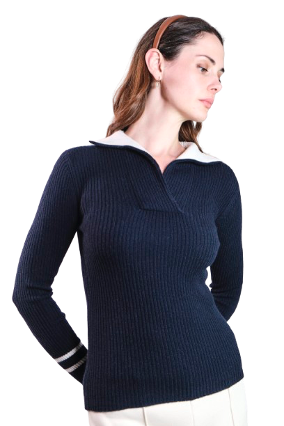 BAZA COLLARED CASHMERE SWEATER