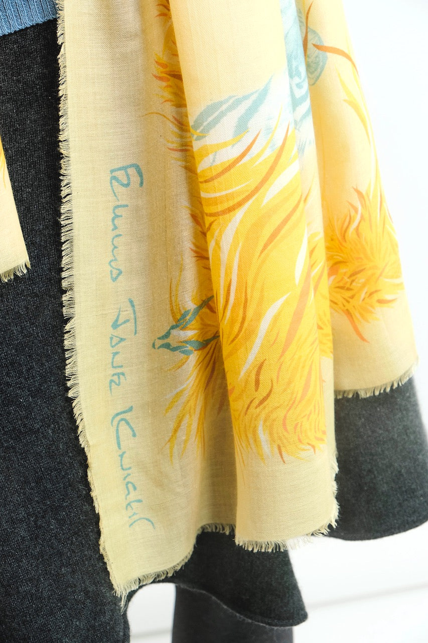 SCARF-SARONG TIGERS: YELLOW/TEAL
