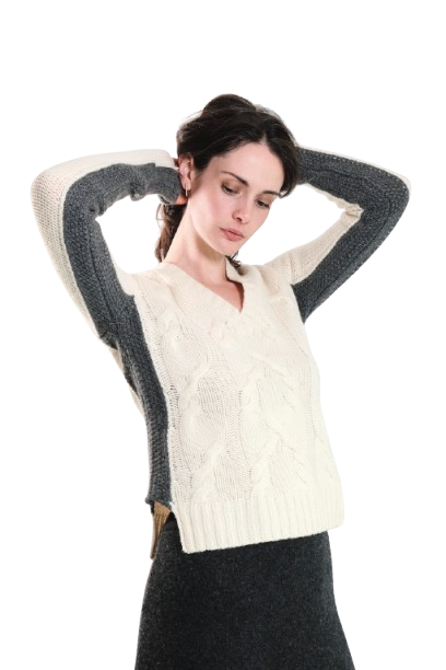 CABLE V NECK