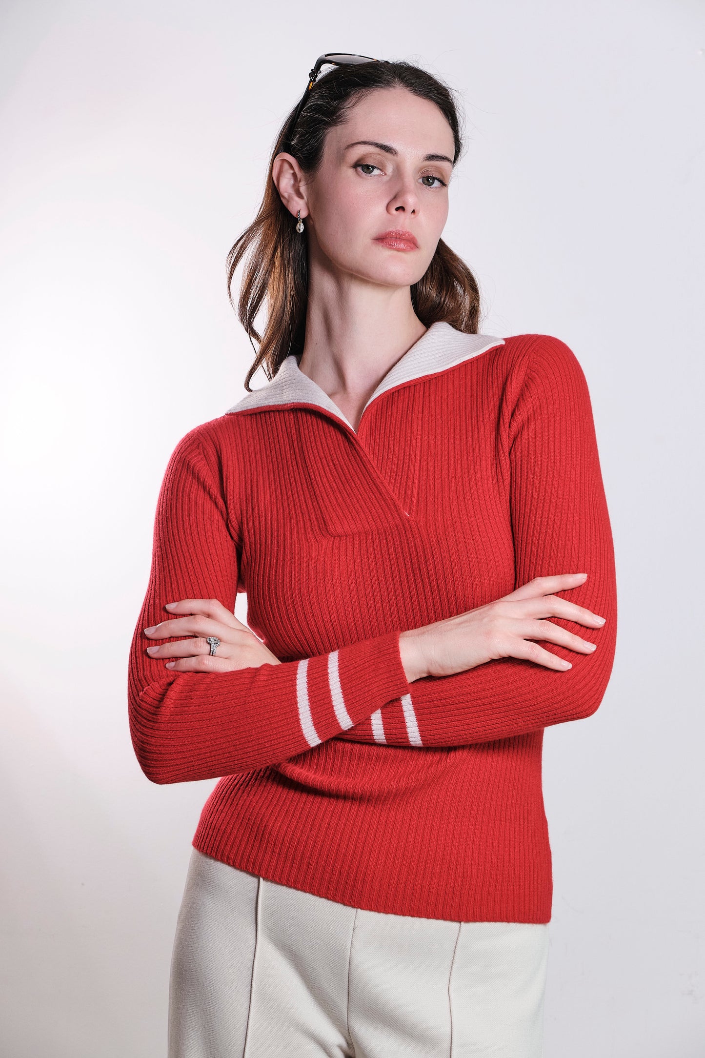 BAZA COLLARED CASHMERE SWEATER
