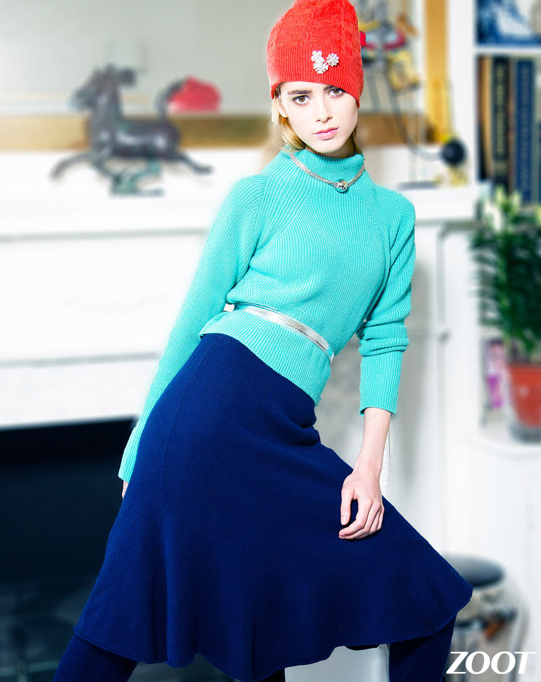 BELL Cashmere Charcoal Skirt