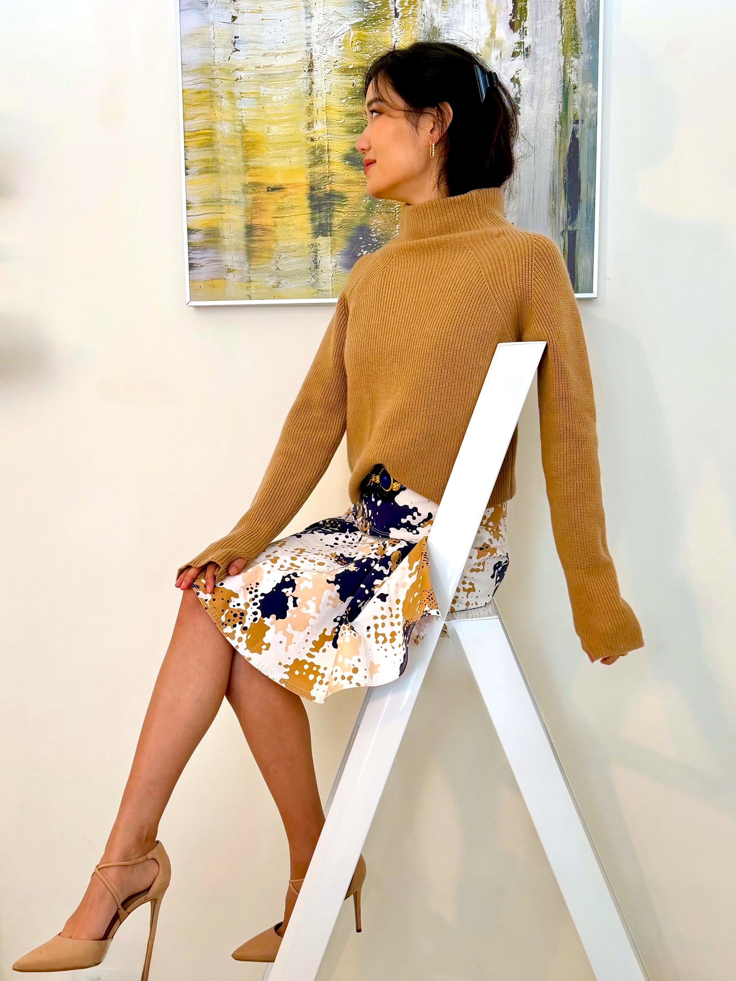 CASHMERE FUNNEL NECK SWEATER