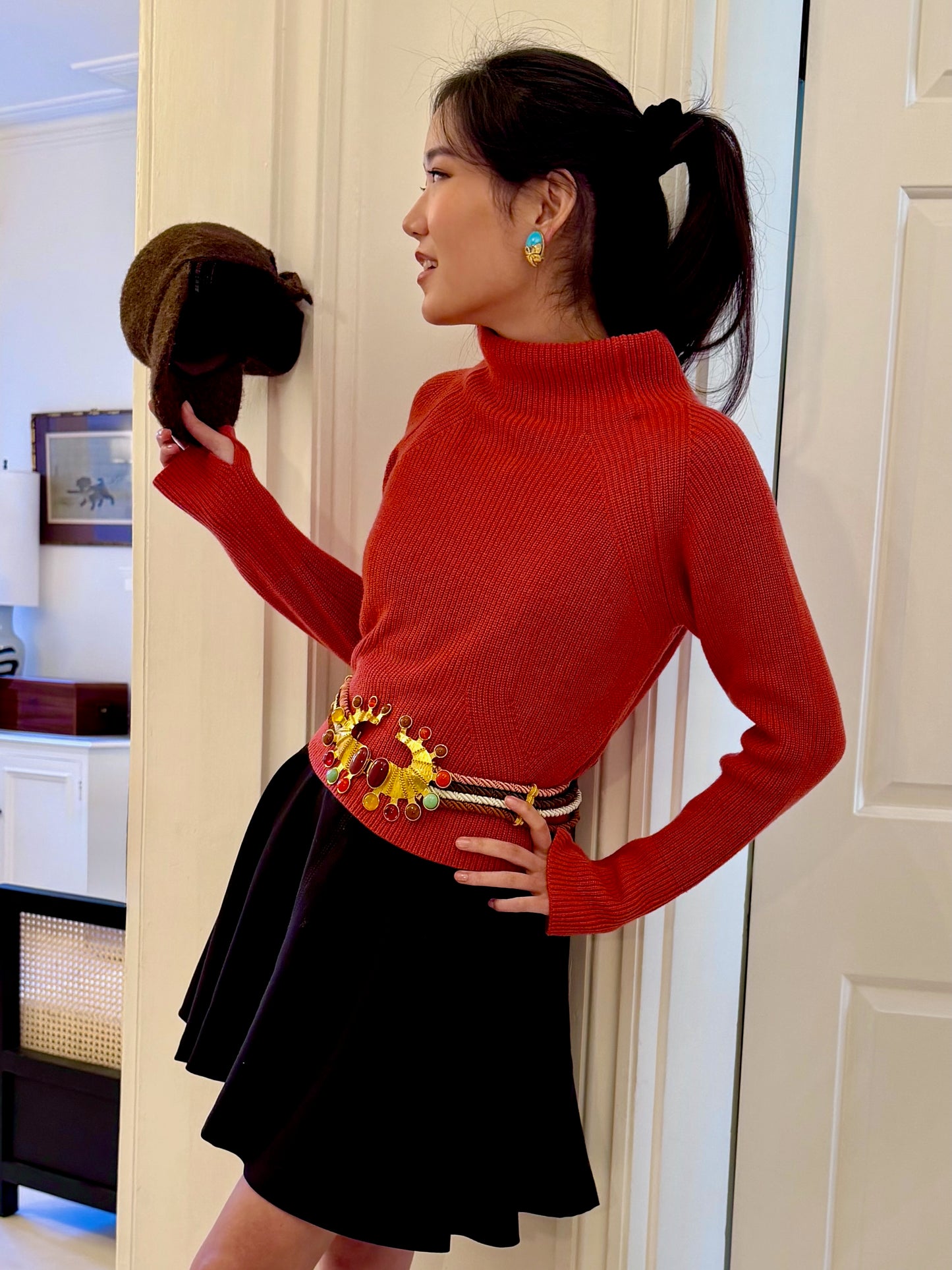Cashmere Funnel Neck Sweater