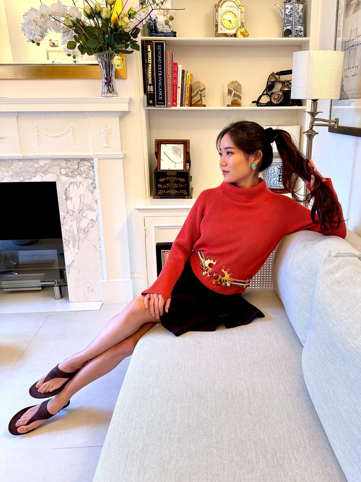CASHMERE FUNNEL NECK SWEATER