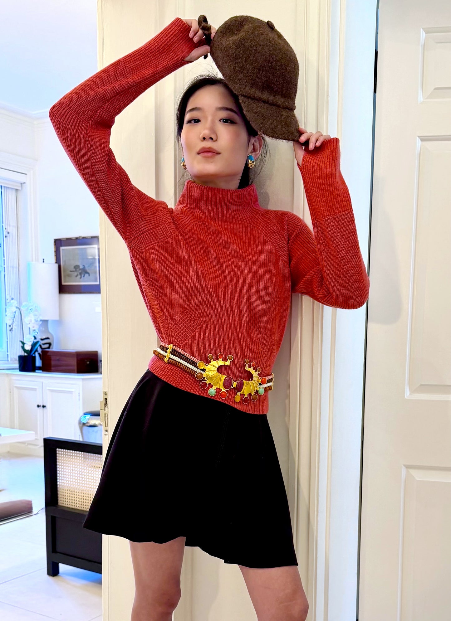 CASHMERE FUNNEL NECK SWEATER
