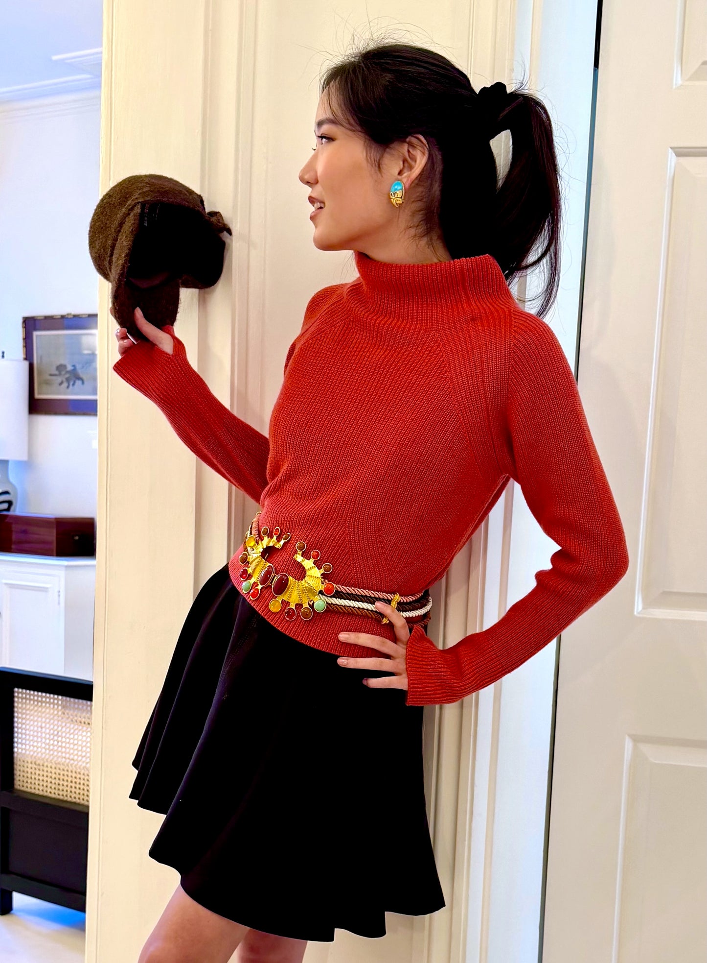 CASHMERE FUNNEL NECK SWEATER