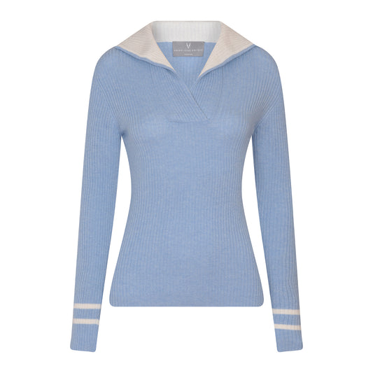CASHMERE RIB COLLARED SWEATER