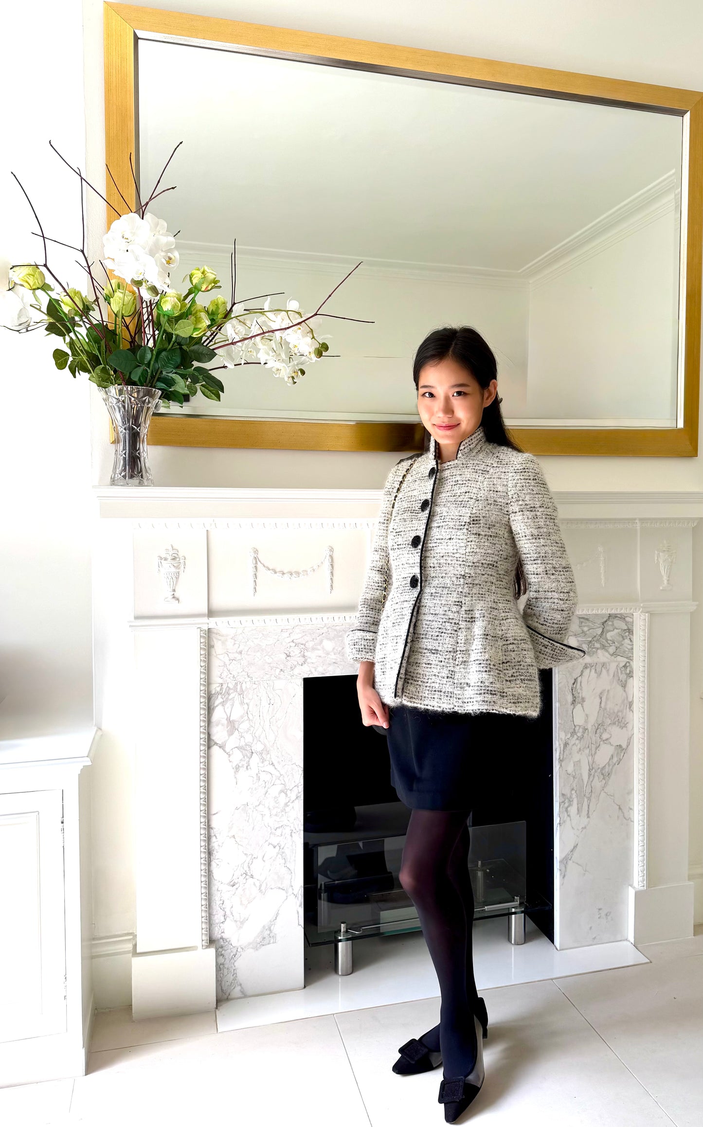 MOHAIR & WOOL MANDARIN JACKET