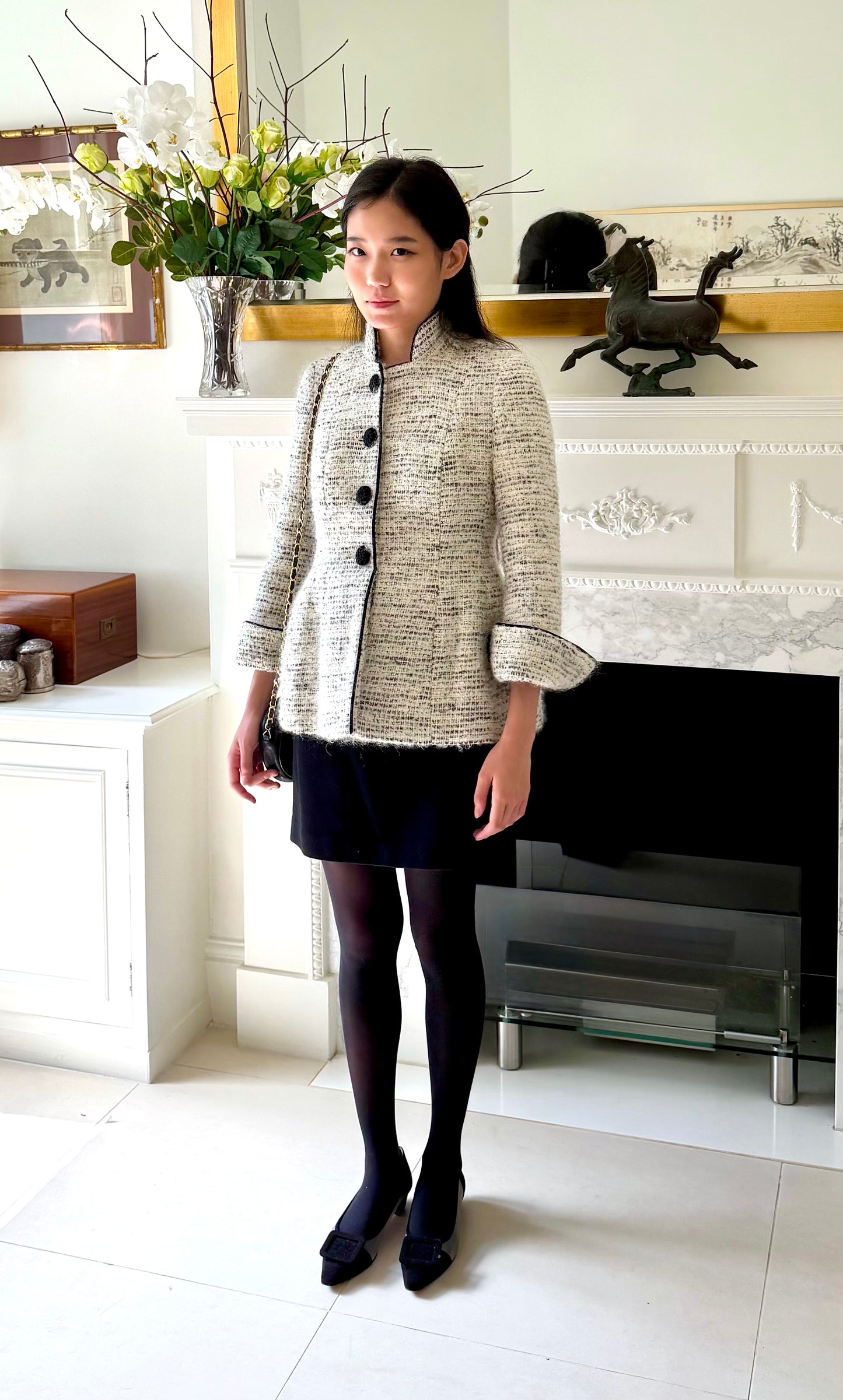 MOHAIR & WOOL MANDARIN JACKET