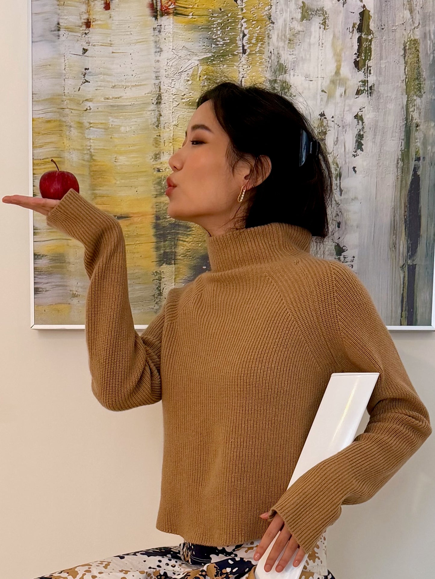 Cashmere Funnel Neck Sweater