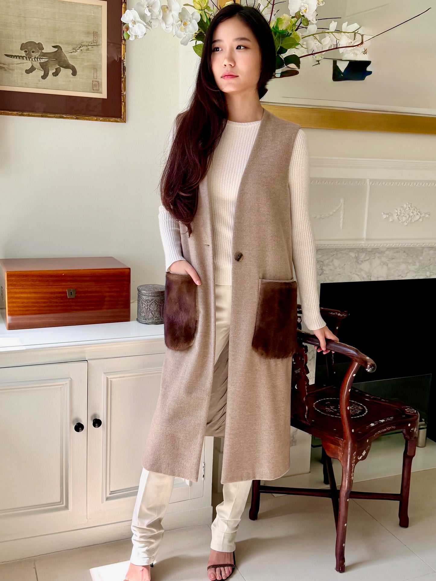 Cashmere Sleeveless Coat