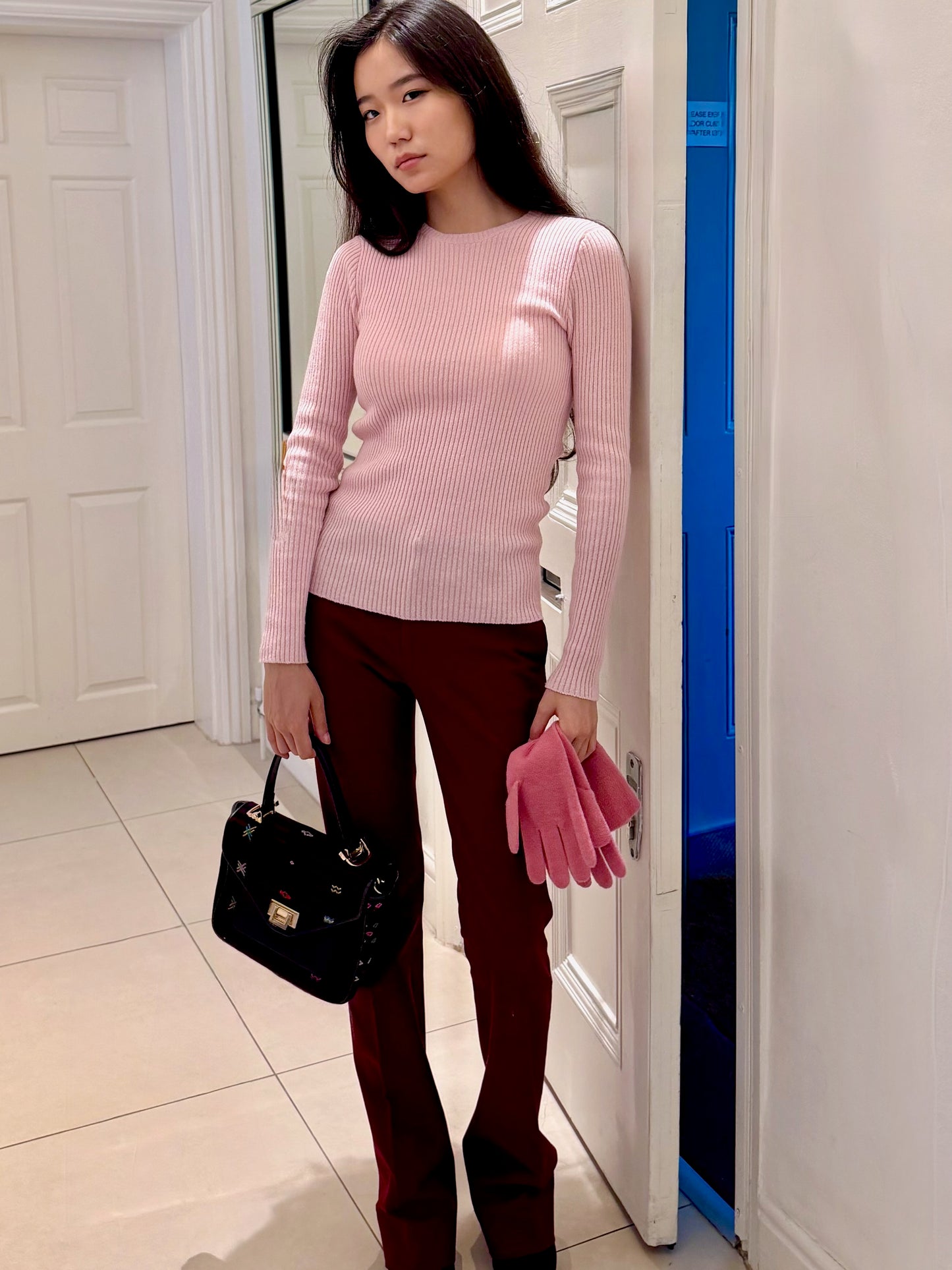 CASHMERE RIB CREW-NECK SWEATER