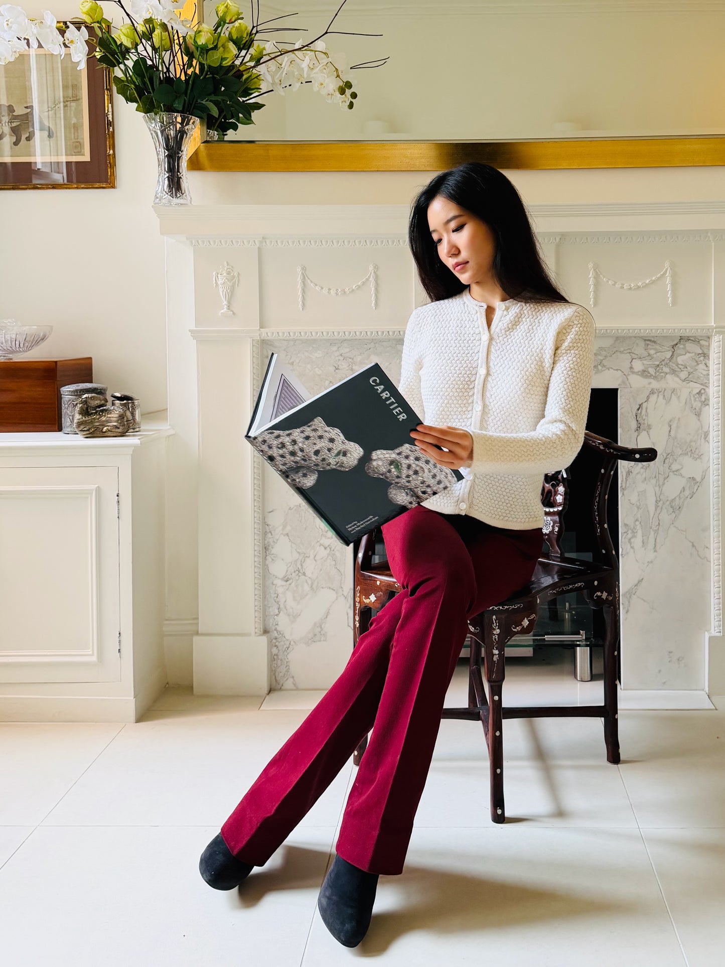 CASHMERE CROSS-STITCH CARDIGAN