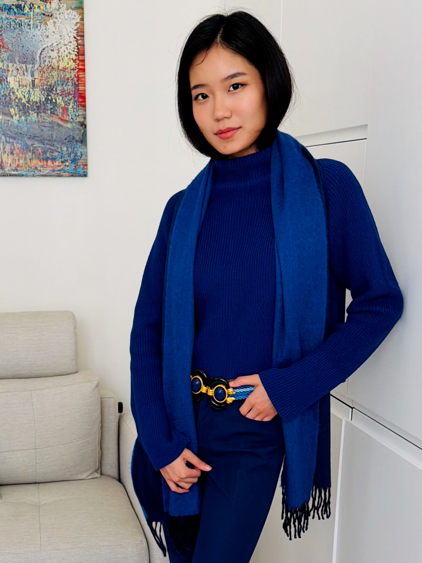 Cashmere Funnel Neck Sweater