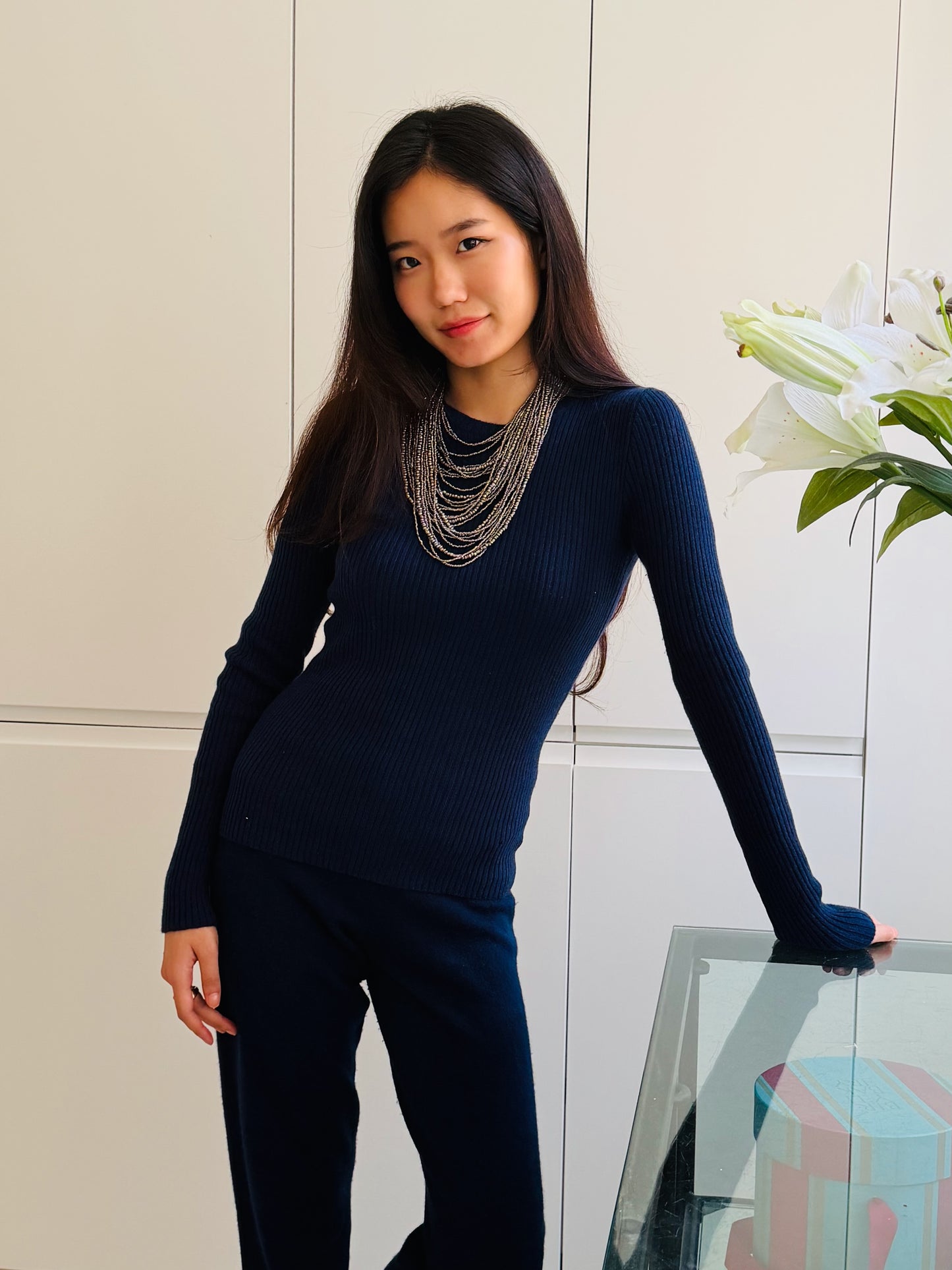CASHMERE RIB CREW-NECK SWEATER