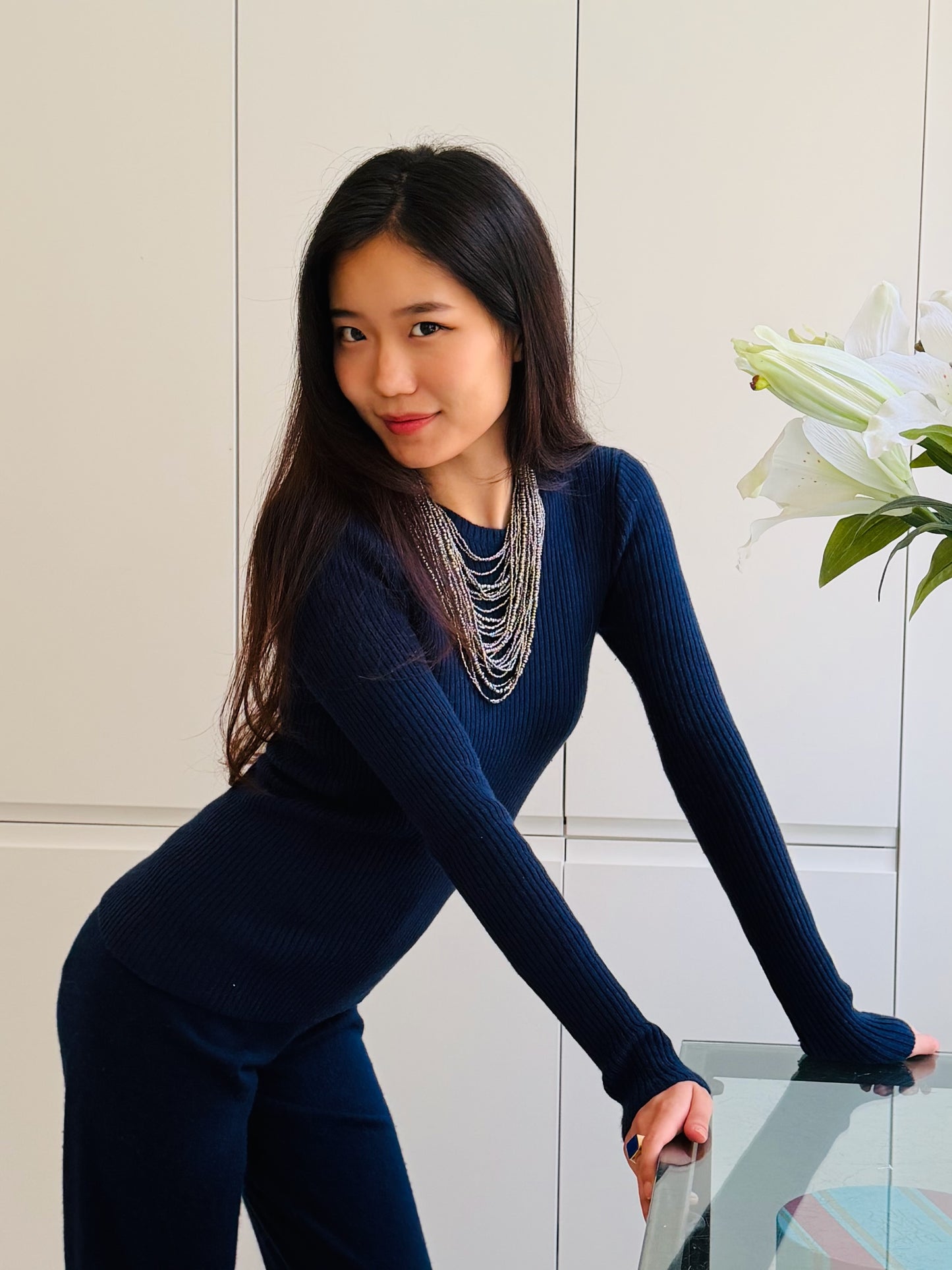 CASHMERE RIB CREW-NECK SWEATER