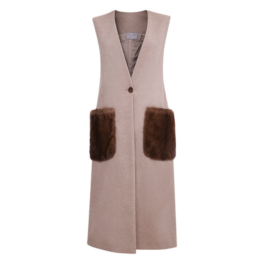 CASHMERE SLEEVELESS COAT