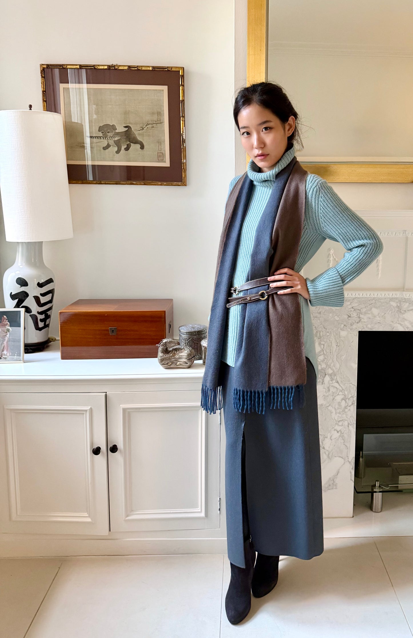 SPLIT WOOL SKIRT