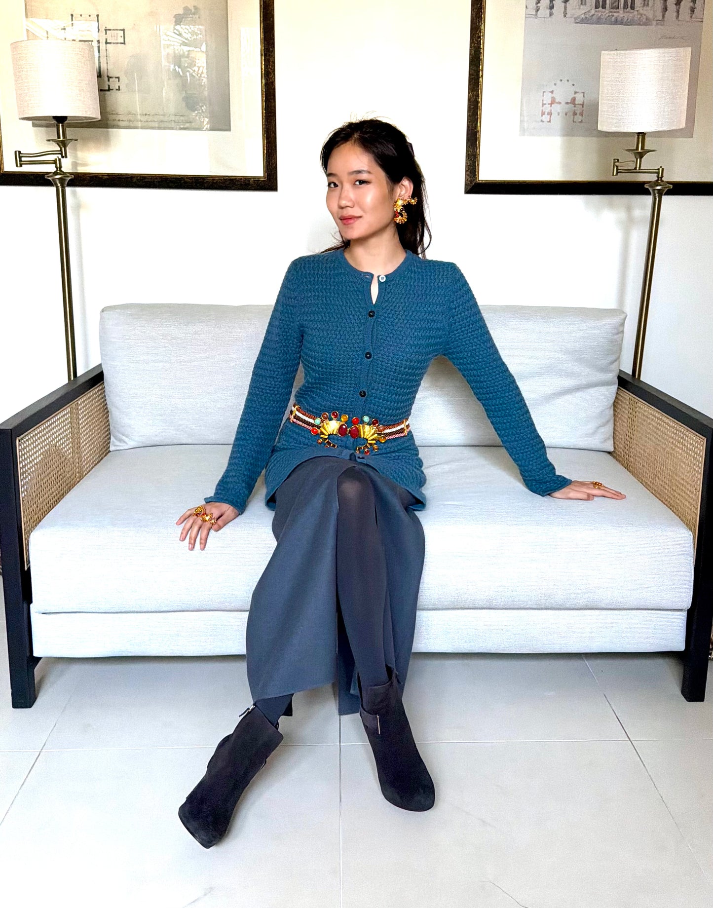 SPLIT WOOL SKIRT