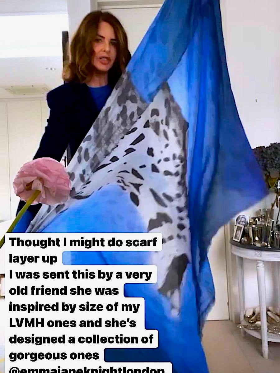 SCARF-SARONG LEOPARD YAWN: COBALT BLUE
