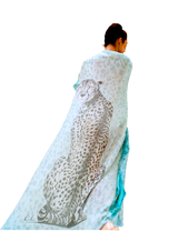 SCARF-SARONG CHEETAH BACK: TURQUOISE