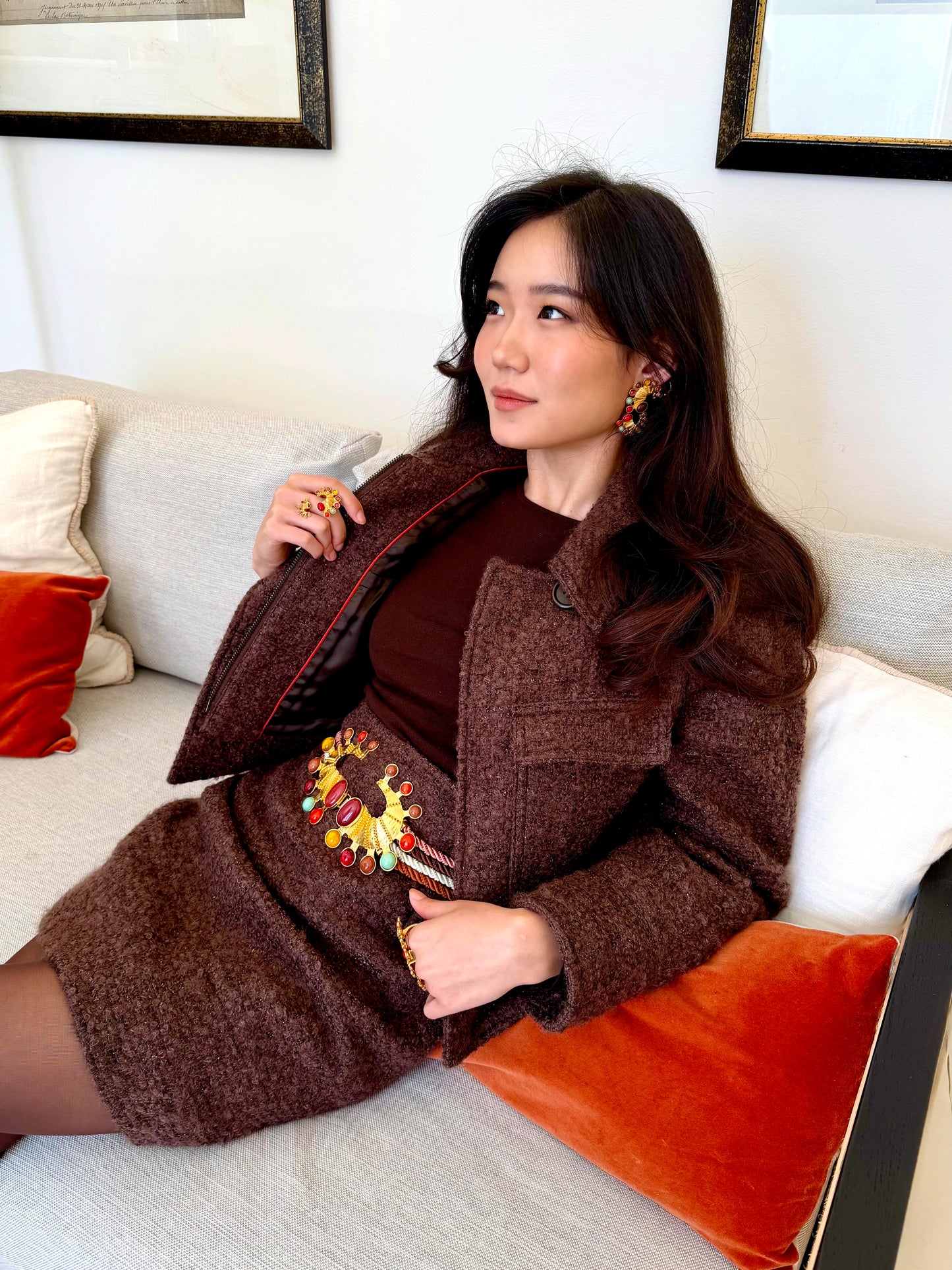 PENCIL MOHAIR & WOOL SKIRT